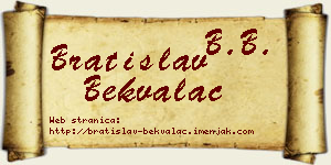 Bratislav Bekvalac vizit kartica